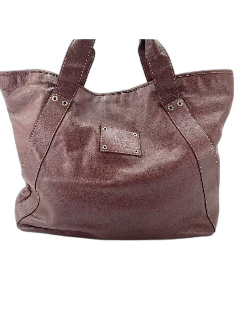 Gucci Tote Plate Burgundy